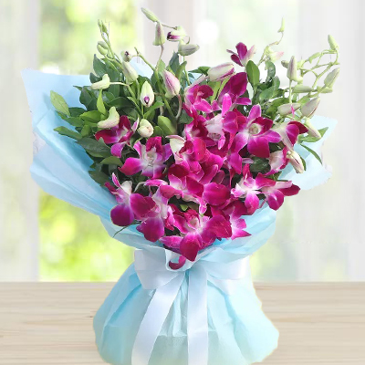 Purple Orchids Bouquet – India Florals